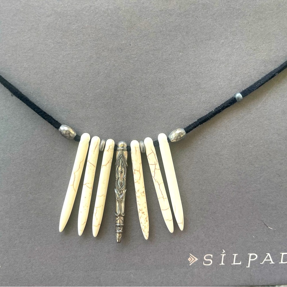Silpada new with pouch Culture Natural Howlite Necklace